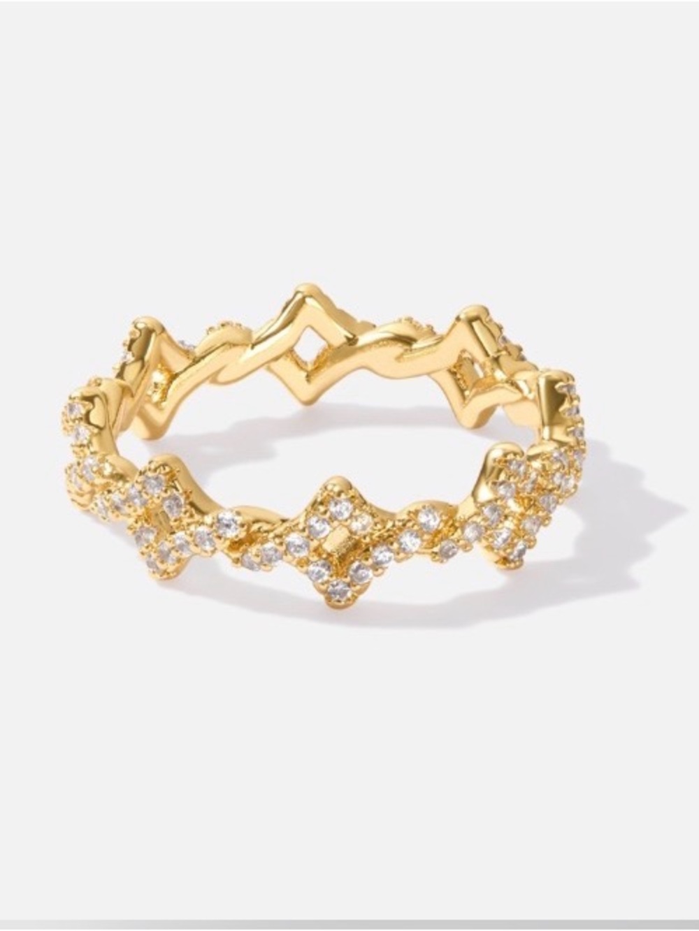 Athena Twisted Crystal Crown Ring